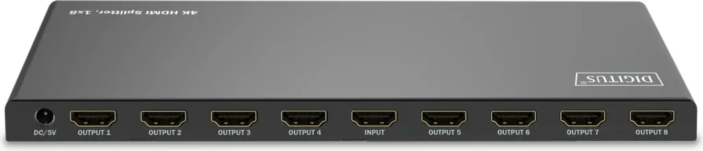 Splitter HDMI Digitus 4K, 1x8, 3840 x 2160 piksel, Metal, E zezë - 4