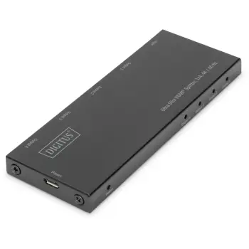 Ndarës HDMI Digitus Ultra Slim 1x2, 4K/60Hz, metalik, i zi