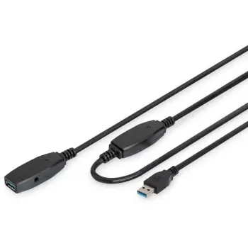 Kabllo USB zgjatuese Digitus 20m, USB 3.0, e zezë