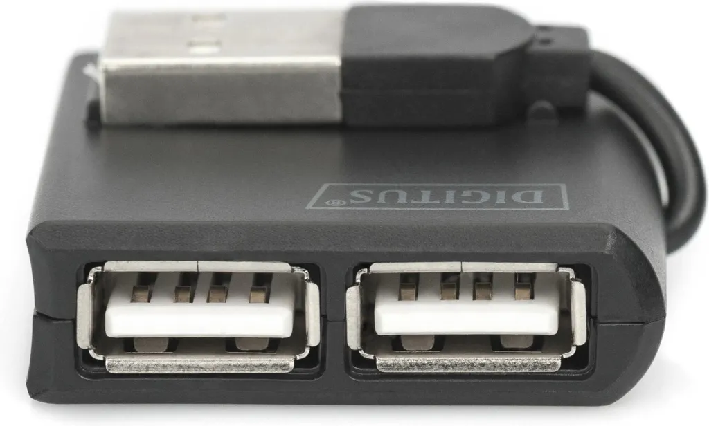 Hub USB Digitus, 4-Port, USB 2.0, 480 Mbit/s, Ngjyrë e zezë - 4