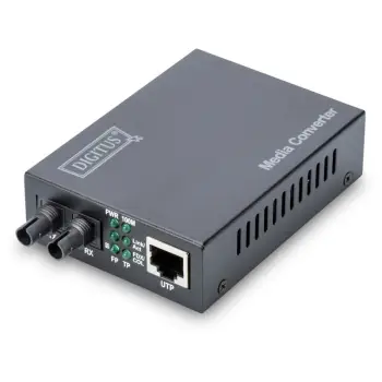 Media konvertues Digitus, 100Base-TX në 100Base-FX, RJ45/ST, 2km, i zi