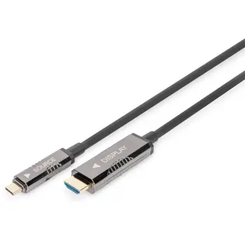Kabllo adapter Digitus USB Type-C në HDMI 4K, 20m, i zi