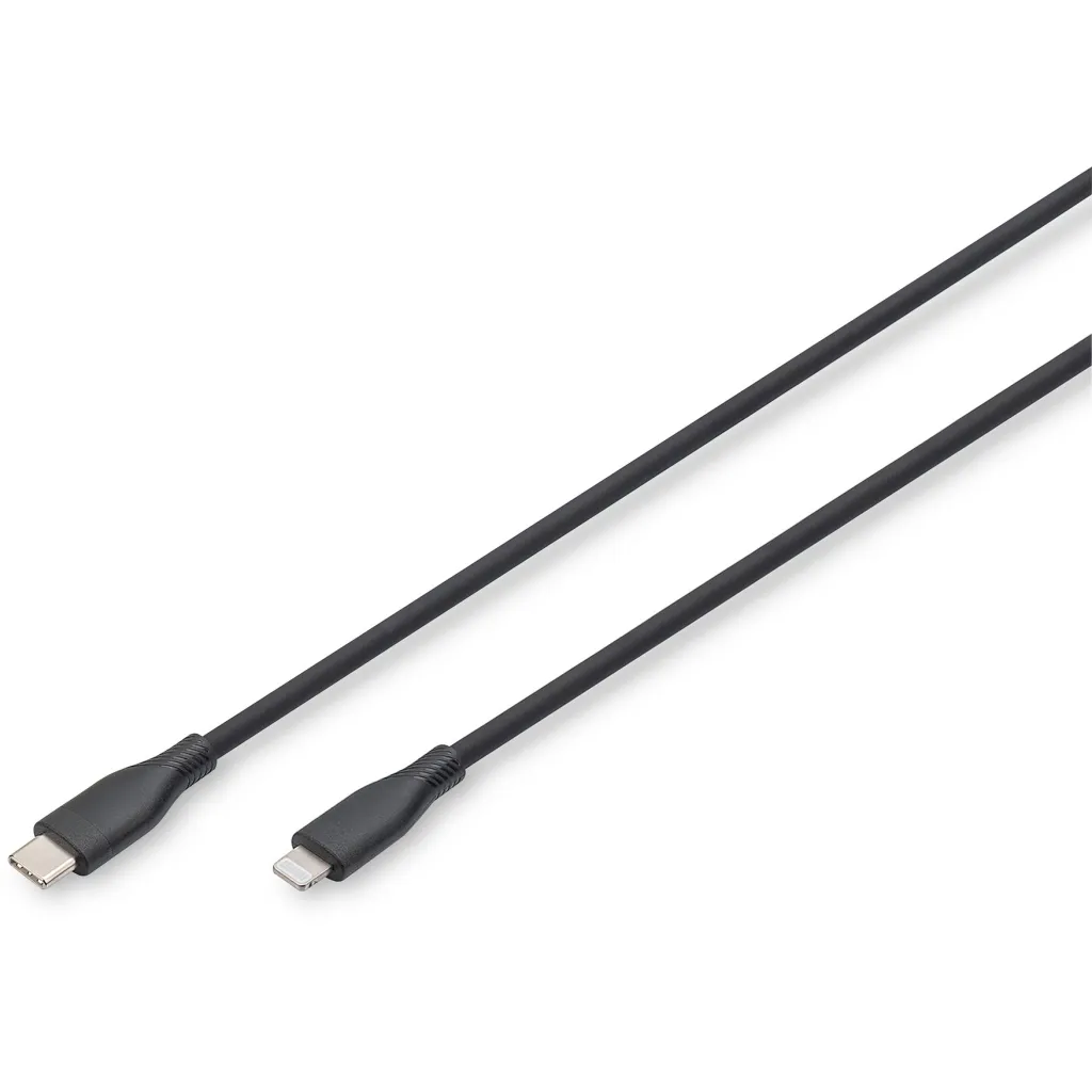 Kabllo USB DIGITUS USB 2.0 Cable Type C–Lightning Silicone 1.0m MFI – Bardhë - 1