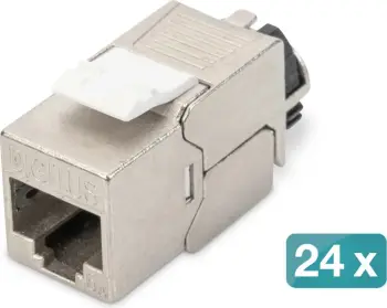 Keystone modul Cat. 6A Digitus DN-93617-24, shielded, intelligent cable manager, set 24 copë, argjendtë