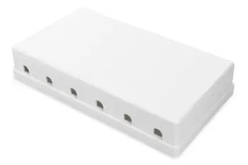 Aksesorë për Rrjet DIGITUS Keystone Jack Housing 6-Port Surface-Mount Box – Bardhë