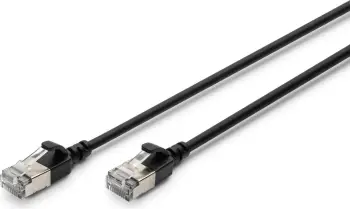 Kabllo rrjeti Digitus Cat6a F/FTP Slim 0.5m, RJ-45, e zezë
