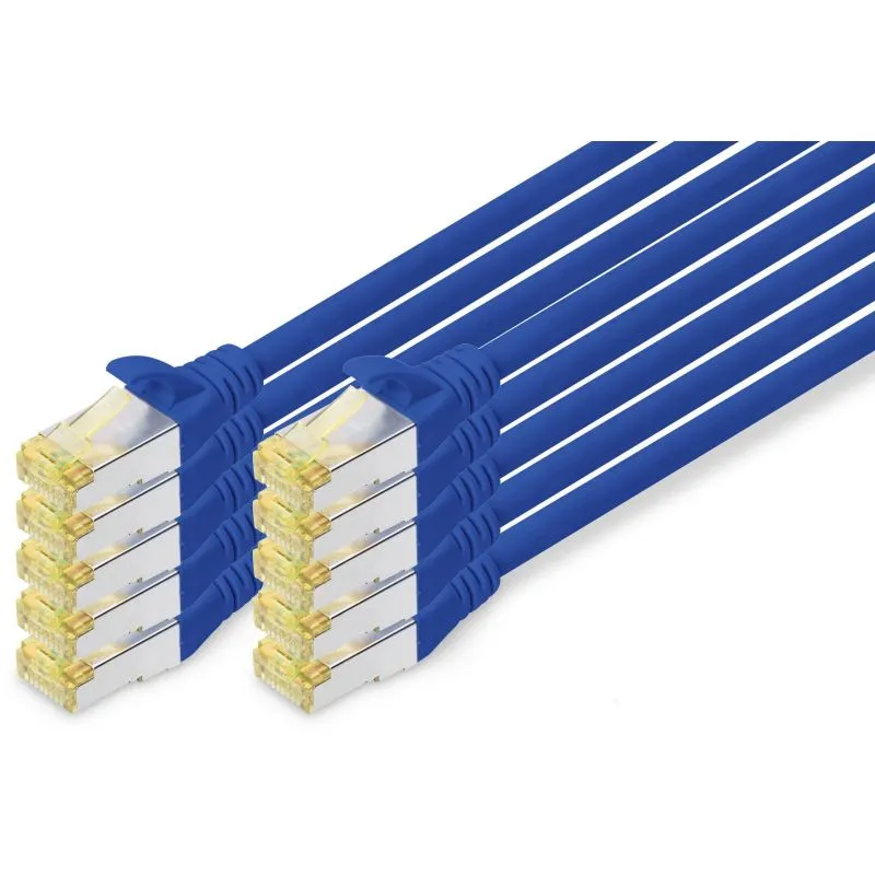 Kabllo rrjeti Digitus Cat6a S/FTP, 2m, set 10 copë, RJ-45, kaltër - 1