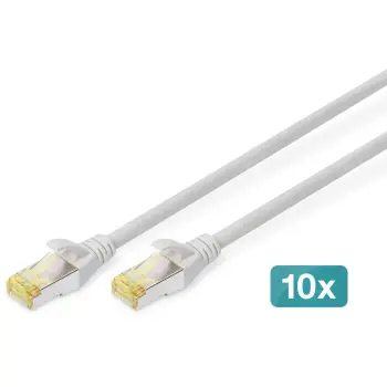 Kabllo rrjeti Cat6a Digitus, 5m, S/FTP, set 10 copë, ngjyrë gri