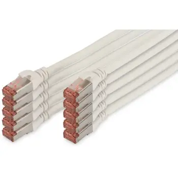 Kabllo për Rrjet DIGITUS Cat6 S/FTP Patch Cable / 10 pcs / 1.00m – Bardhë