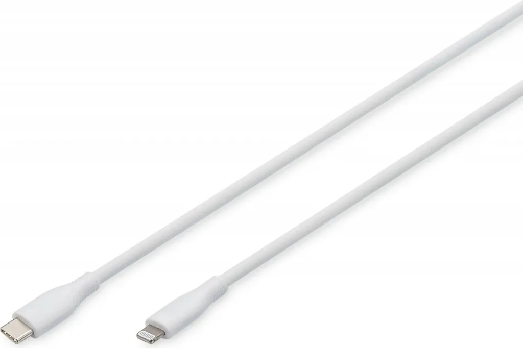 Kabllo USB DIGITUS USB 2.0 Cable Type C–Lightning Silicone 2.0m – Bardhë - 1