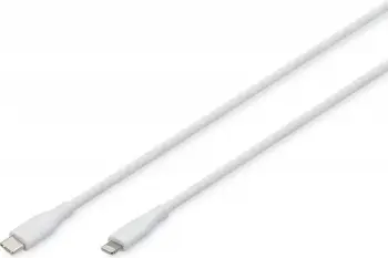 Kabllo USB DIGITUS USB 2.0 Cable Type C–Lightning Silicone 2.0m – Bardhë