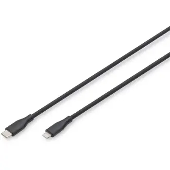 Kabëll lidhës Digitus USB-A në Lightning, 0.5m, silikon, i zi