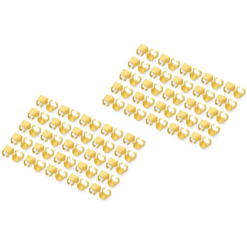 Aksesorë për rrjet DIGITUS Color Clips / Patch Cables / 100 pcs – Verdhë - 1