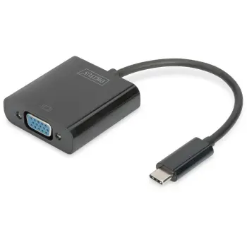 Adapter USB DIGITUS 3.0/USB‑C në VGA / 19.5 cm – Zezë