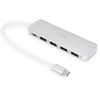 Hub USB Digitus, 4 porta, USB 3.0, PD, Argjendtë
