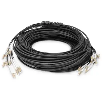 Kabllo optike Digitus LWL Universal Breakout, 12 fibra, Multimode OM4, LC/UPC - LC/UPC, e zezë
