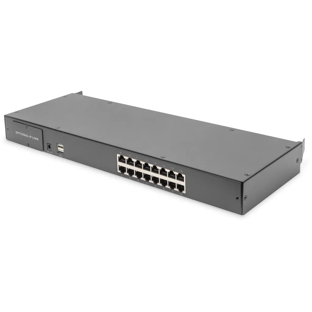 Rack KVM / DIGITUS Professional KVM Cat.5 Module 16-Port për KVM Konsolë Modularizuese – Zezë - 1