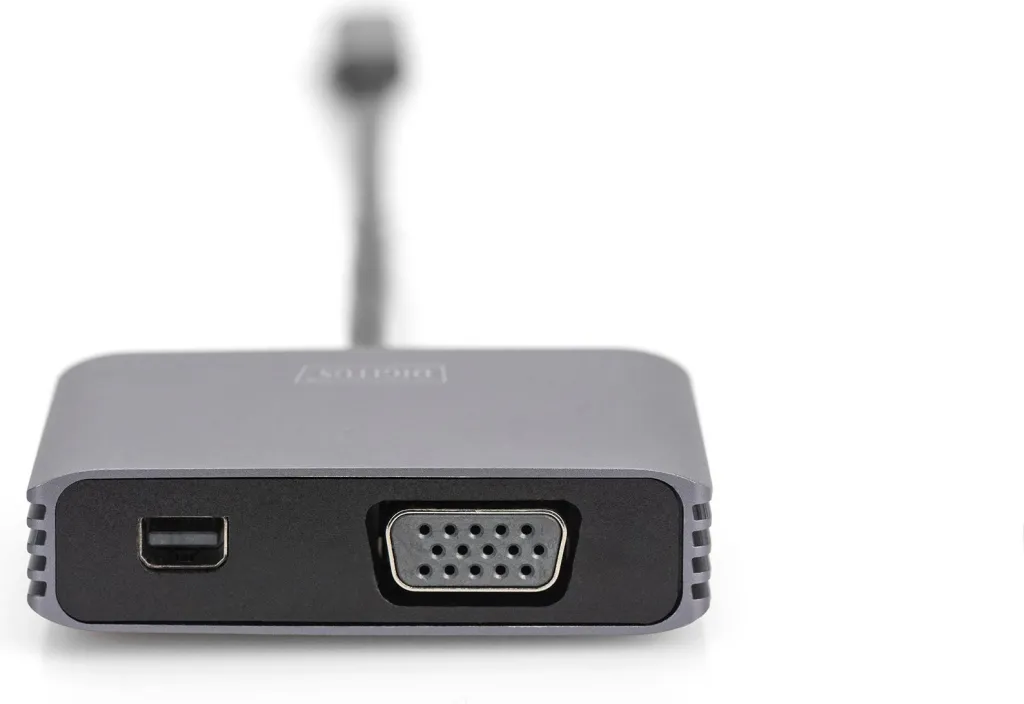 Adapter Digitus mini DP + VGA, 20cm, 4K/30Hz, alumini, argjendtë - 4