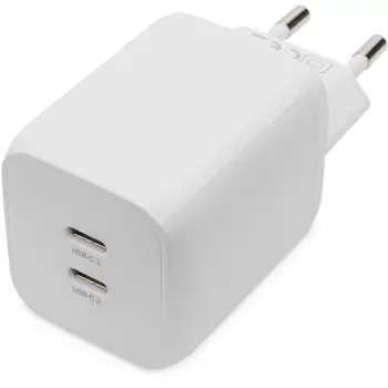 Karikues mini Digitus 2-Port 65W, 2x USB-C, i bardhë