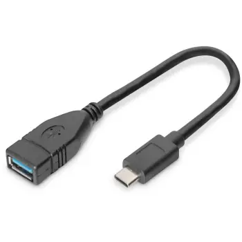 Adapter USB Type-C në USB A Digitus 0.15m, i zi