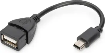 Përshtatës Digitus Mini USB B - USB 2.0 A, 0.2m, i zi
