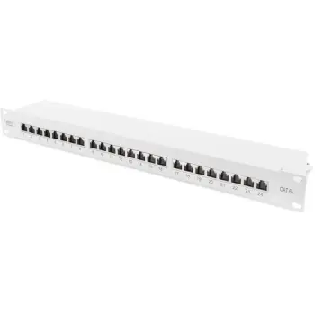 Patchpanel Digitus 24-port Cat6a, 1U, i mbrojtun, gri