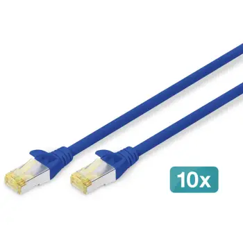 Kabllo për Rrjet DIGITUS CAT 6A S/FTP / 5.00m / 10 copë – Blu