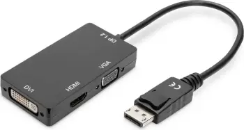 Komvertues Digitus DisplayPort - HDMI - D-Sub (VGA) - DVI, i zi