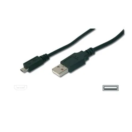 Kabllo USB DIGITUS USB 2.0 Connection Cable Type A–Micro B M/M 3.0m – Zezë - 1
