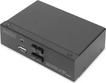 Switch KVM DIGITUS DS-12870, 2 porta, HDMI, 4K, Metalik
