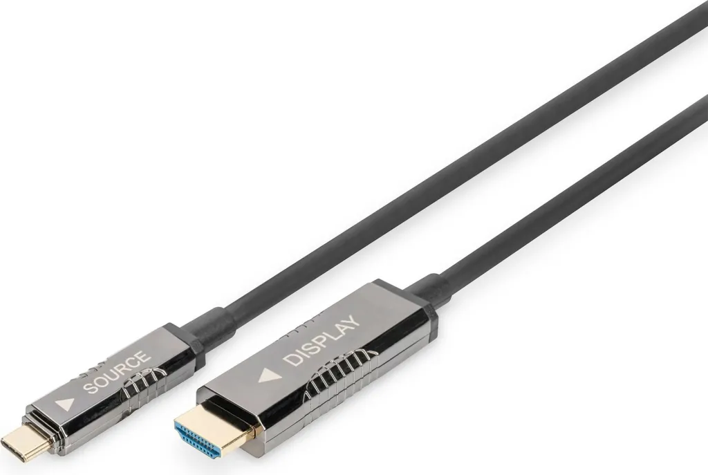 Kabllo adapter Digitus 4K USB Type-C në HDMI, 15m, e zezë - 1