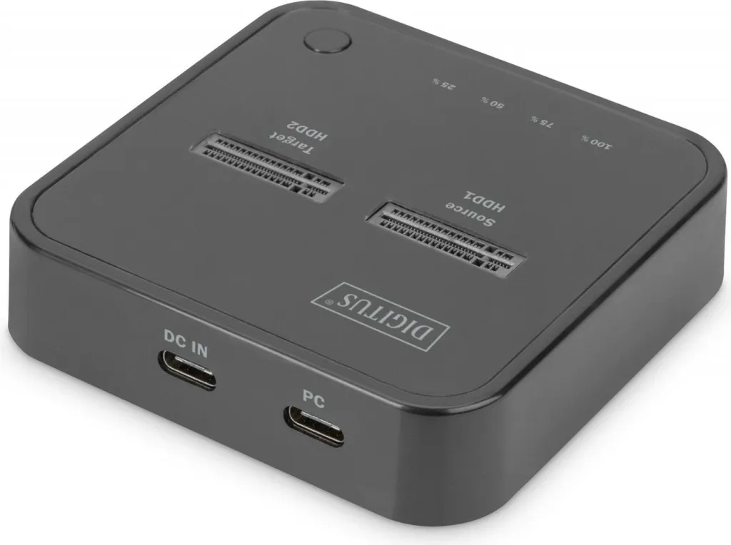 Docking station Digitus Dual M.2 NVMe, USB 3.2 Gen 2, me lexues SD, e zezë - 3