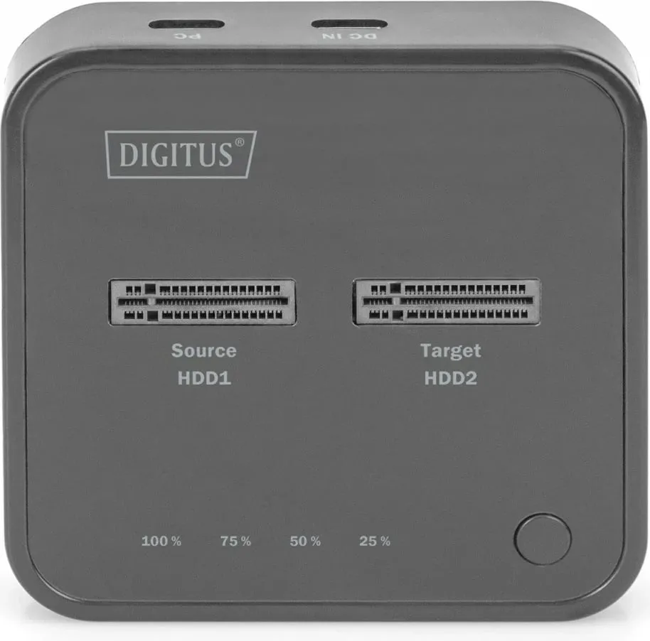 Docking station Digitus Dual M.2 NVMe, USB 3.2 Gen 2, me lexues SD, e zezë - 4