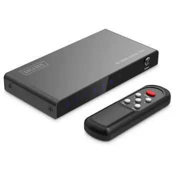 Switch HDMI Digitus 8K, 3x1, HDMI, USB Type-C, Metal, Ngjyrë e zezë