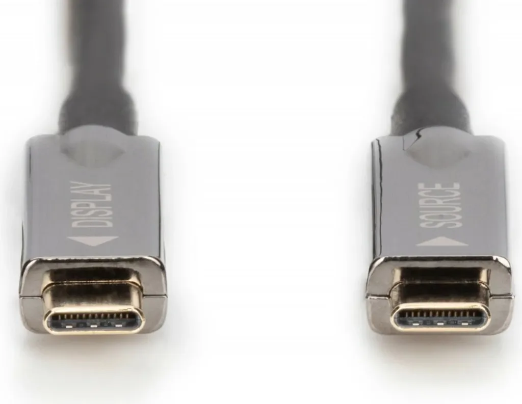 Kabllo USB Type-C Digitus 4K AOC AV, 10 m, USB 3.2 Gen 1, e zezë - 3