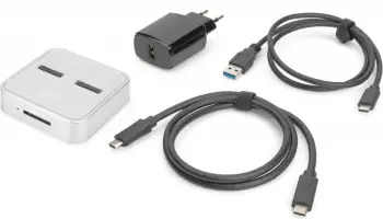 Lexues kartash Digitus DA-70323, SD dhe microSD, USB, i argjendtë