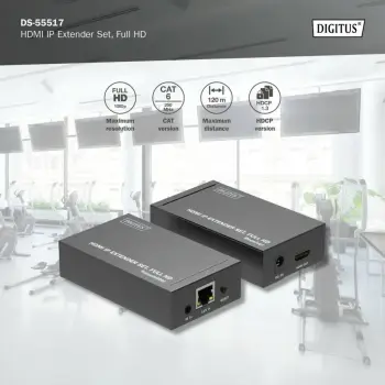 Extender HDMI / DIGITUS / IP / 120m / Full HD – Zezë