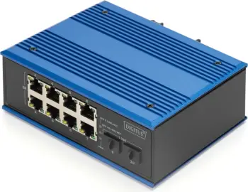 Switch industrial Digitus DN-651150, 8 porte Gigabit, 2 porte SFP, kasë metalike, IP40