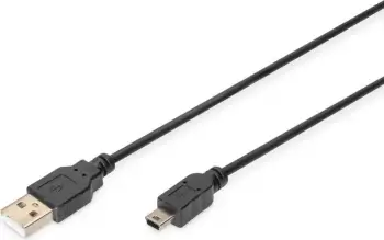 Kabllo USB 2.0 Digitus, 1m, USB A në mini-USB B, e zezë