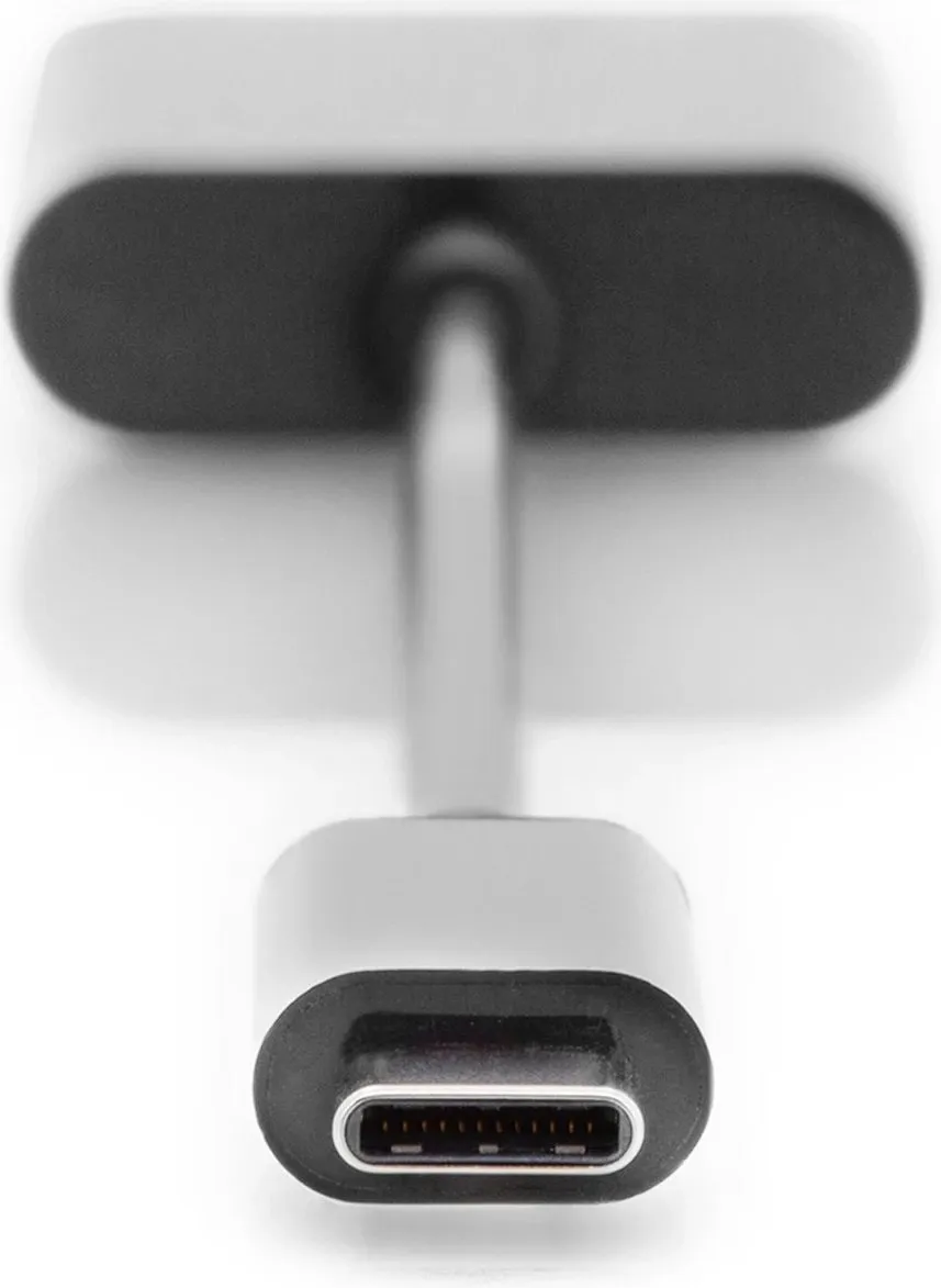Kabllo adapter Digitus USB Type-C në 3.5mm + USB-C, 0.2m, zi - 2
