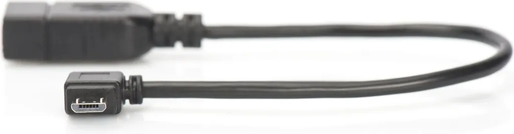 Adapter USB OTG Digitus, micro USB B në USB A, 0.15m, zi - 4