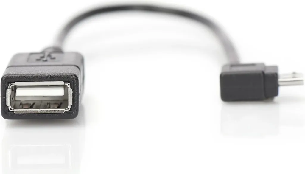 Adapter USB OTG Digitus, micro USB B në USB A, 0.15m, zi - 5