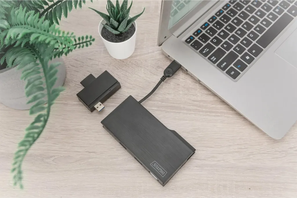 Docking station USB Digitus DA-70894, HDMI VGA, Gigabit Ethernet, gri - 3
