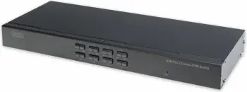 Switch KVM Digitus 8 porta, 1 përdorues, slot për modul IP, zi