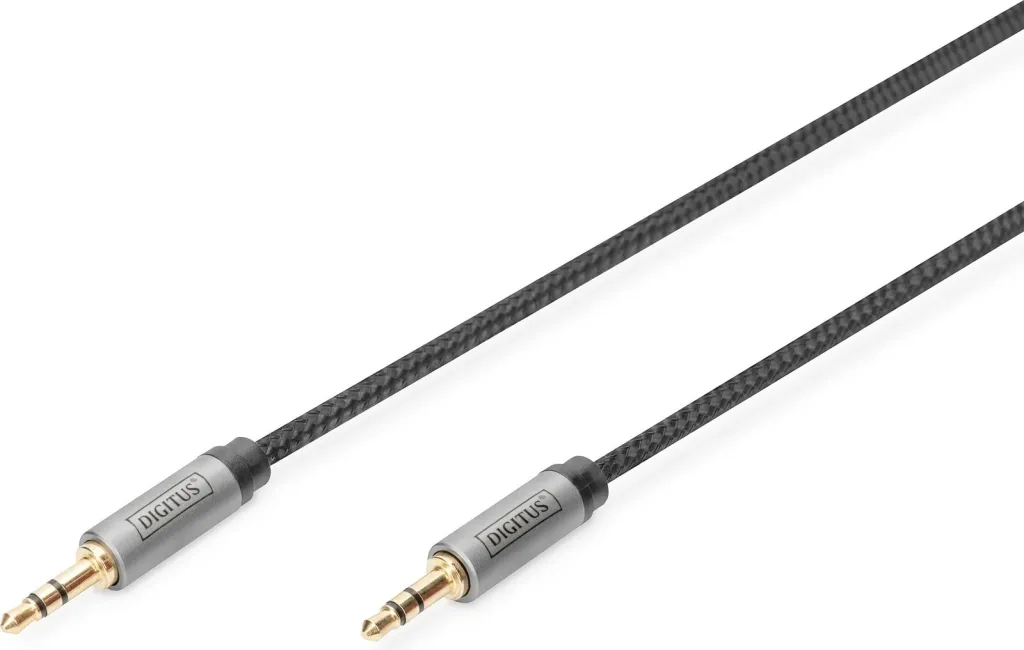 Kabllo audio Digitus DB-510110-018-S, Jack 3.5mm në Jack 3.5mm, 1.8m, e zezë - 1