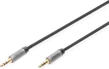 Kabllo audio Digitus DB-510110-018-S, Jack 3.5mm në Jack 3.5mm, 1.8m, e zezë