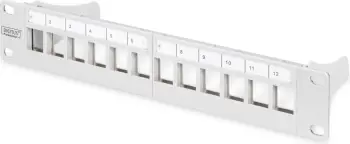 Patch panel Digitus DN-91419, 10" 1U, 12 porta Keystone, gri