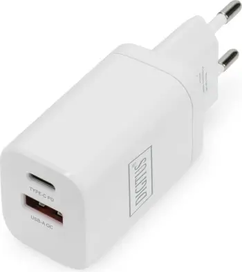 Karikues Digitus 1x USB-A 1x USB-C 30W, QC3.0, i bardhë