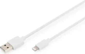 Kabllo USB Digitus 2.0 A në Lightning, 2m, e bardhë