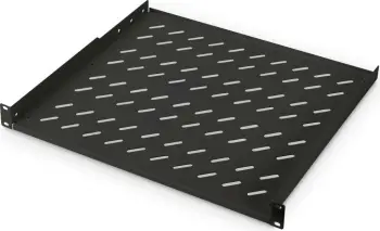 Raft perforuar Digitus 1HE, 400x44mm, ngjyrë e zezë, deri 15kg